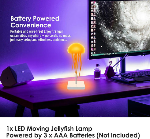 InnoVibe Jellyfish Desk Lamp RGB LED Light for Bedroom, Office & Nightstand, Color-Changing Table Lamp with Rotating