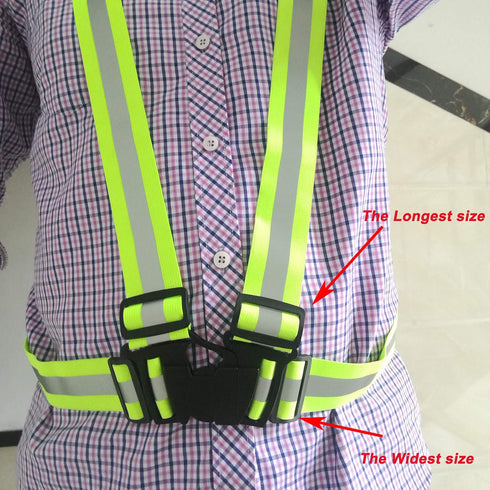 zojo Reflective Vest Pack of 10, Adjustable Lightweight Safety & High Visibility for Running, Neon Yellow