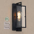 13 E26 Black Wall Sconce, in. Indoor Wall Lamp with Tempered Glass, Base for DIY Lighting Fixture, ETL Bathroom Vanity