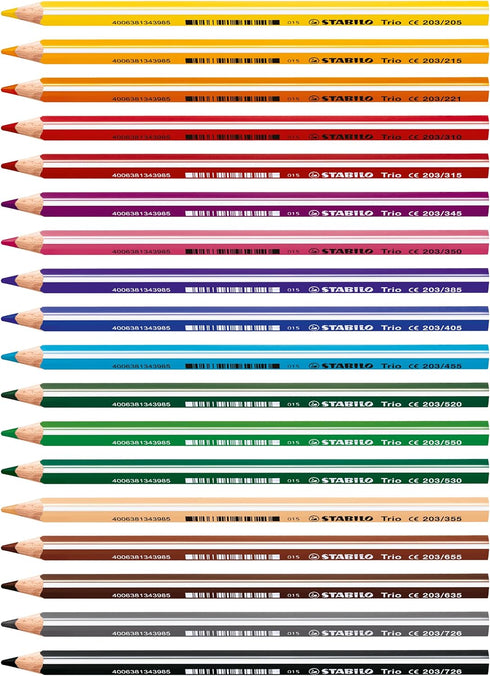 Stabilo Trio Thick Pencil, Set of 18, Multicolored (022509)