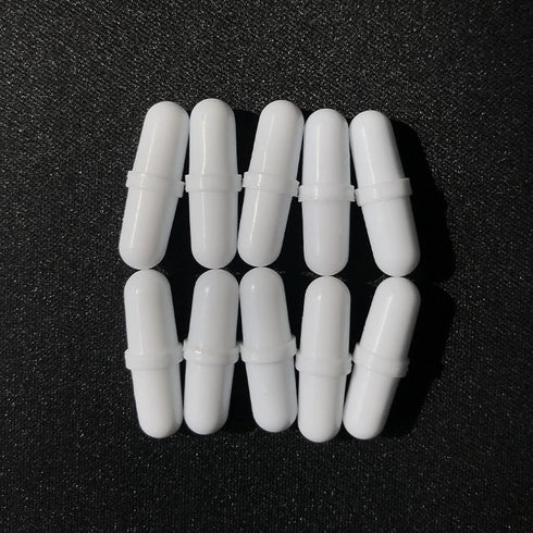 Magnetic Stir Bars, 10 Pcs PTFE Magnetic Stirrer Mixer Stir Bar, 20 mm/0.8 Inch White Laboratory Stirrer Mixer Bar (10)