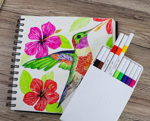 Emott Fineliner Pen Set #1, 10 Assorted Colors
