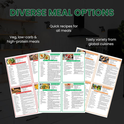 Auroscent 2 4-Week Diabetic Meal Planner for Type Diabetes Low Carb Low Sugar Meal Plan Chart Blood Sugar Control Food