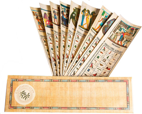 Egyptian Papyrus Paper Set of 10 Bookmarks, Educational History Book Marks