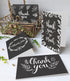 T&M Quality Designs LLC 120 6 4x6 Inch Elegant Black and White Chalkboard Kraft Thank You Cards with Kraft Envelopes