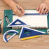Set, 4 Pack, 8" 30/60 Set 5.5" 45/90 Set 6" 12" Mr. Pen- Wooden Geometry Square, Square, Protractor & Ruler