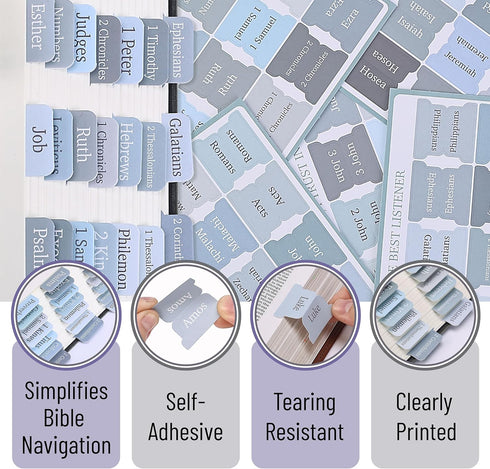 75 Mr. Pen- Laminated Bible Tabs, pcs, Easy-to-Read & Apply, Tear Resistant Index Tabs for Women and Men, Bible Study