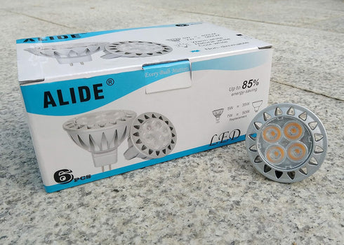 ALIDE MR16 LED Bulbs 5W, 2700K Soft Warm White, 12V Low Voltage, GU5.3 Bulb Spotlights, 6 Pack, Not Dimmable
