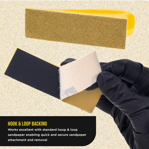 Dura-Gold Micro Hand Sanding Block Kit, 3.5 x 1 Pad with 40 Sandpaper Sheets for Woodworking, Small Detail Finishing