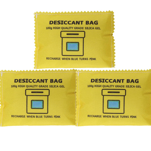 100g Rechargeable Desiccant Silica Gel Beads Pack, Moisture Absorbing for Storage Bins and Totes (3pack)