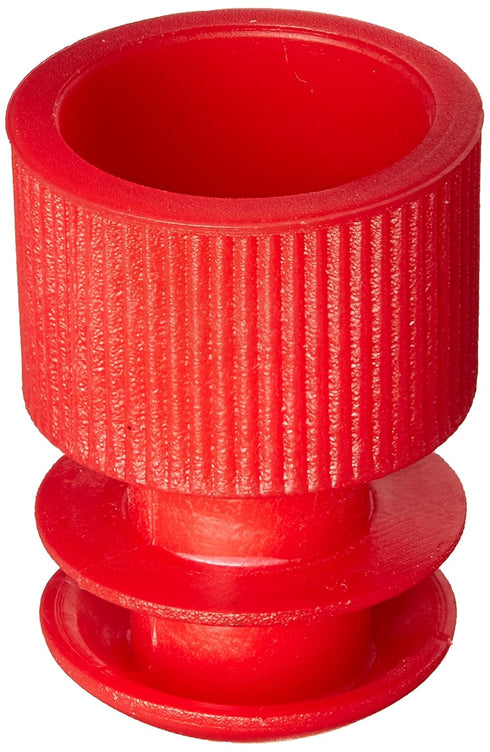 Globe Scientific 118127R Polyethylene Flange Plug Cap for Test Tubes, 12mm Size, Red (Pack of 1000)