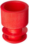 Globe Scientific 118127R Polyethylene Flange Plug Cap for Test Tubes, 12mm Size, Red (Pack of 1000)