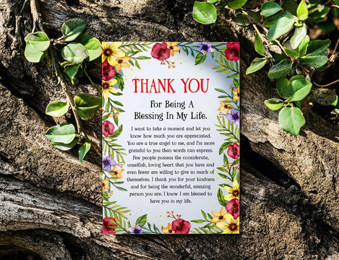 MWS9xDesigns Thank You For Being A Blessing In My Life Card - Cute Thank You Card - Appreciate - Grateful - Sweet