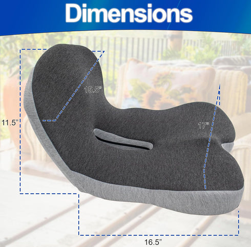 5 STAR SUPER DEALS Tailbone Ergonomic Memory Foam Seat Cushion with Lumbar and Back Support Coccyx and Pain Relief