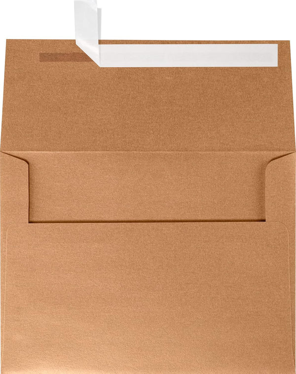 LUXPaper A6 Invitation Envelopes | Peel & Press | 4 3/4" x 6 1/2" | Copper Metallic | 80lb. Text | 50 Qty