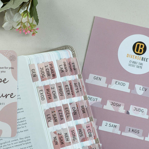 DiverseBee Laminated Bible Tabs, Large Print Easy to Apply, 72 Bible Book Tabs for Study Journaling