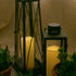 2 Pack Outdoor Waterproof Flameless LED Pillar Candles, 3"x8" Battery Operated Plastic Decorative Electric Candle