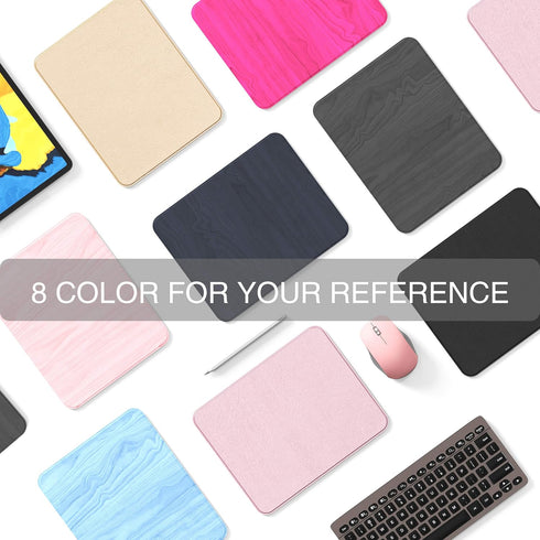 YSAGi Hard Mouse Pad,Ultra Thin Wood-Textured PU Leather Mouse Mat,Waterproof Non-Slip Rubber Base Mousepad