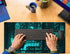 Extended Neon Tokyo Anime Cat Desk Mat, 31.5" x 15.7" Large Mouse Pad, Cool Stitched Edges for Gamers