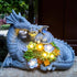RCTTICUU 6 Solar Dragon Garden Statues Outdoor Decor, Resin Dragon Figurine with Succulent and LED Lights Lawn Patio