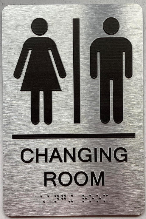 BUILDINGSIGNS.COM CHANGING ROOM sign / Unisex changing room sign with Raised letters/Image &