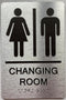 BUILDINGSIGNS.COM CHANGING ROOM sign / Unisex changing room sign with Raised letters/Image &