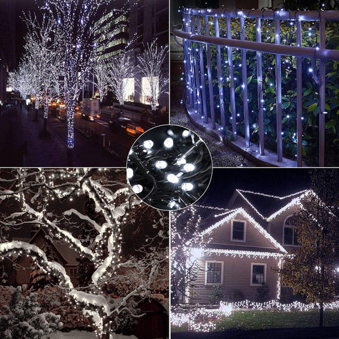 2 Pack 144ft 400 8 Flacchi Christmas Lights Solar Total LED Modes Outdoor String Lights Waterproof Solar Fairy Lights