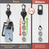 ELV Heavy Duty Retractable Keychain, Magnetic Closure and Carabiner, ID Badge Holder Clip with 31” Dyneema Cord