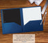 Heavyweight Blue Plastic 2 Pocket Portfolio Folder, Letter Size Poly Folders by Better Office Products, 24 Pack