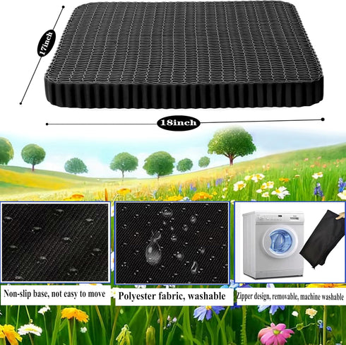 Auvivasital Tailbone Gel Seat Cushion for Long Sitting, Soft and Breathable, Thick Gel Seat Cushion for Back, Sciatica