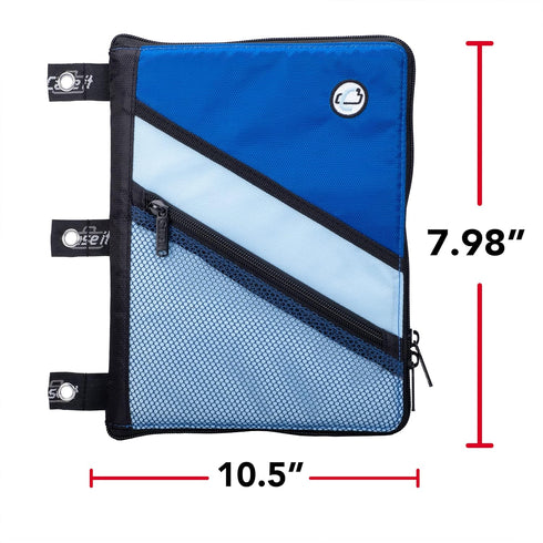 Case It Tablet Binder Accessory, Padded Tablet with 3 Steel Grommets, Fits Any Standard 3 Ring Binder, Blue