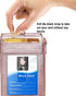 ELV Badge Holder with Zipper, PU Leather ID Card Holder Wallet with RFID Blocking Pocket and Lanyard (ROSE GOLD)
