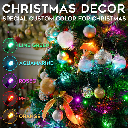 5 8 100LED suddus Colors Solar String Lights, Solar Christmas Lights Outdoor Waterproof with Lighting Modes, Multi