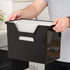 IRIS USA Large Portable Desktop File Box, 4 Pack with Open Lid, Side Handles for Letter Size, Black