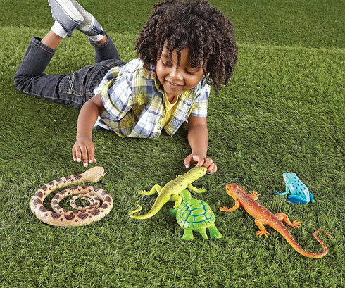 Learning Resources Jumbo Reptiles & Amphibians Set, 5 Animals, Ages 3+, Tortoise, Gecko, Snake, Iguana