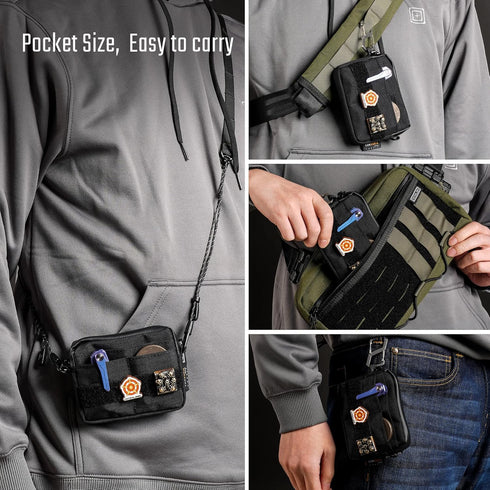 A3 TACTICAL_GEEK Storage EDC Pouch Organizer, Nylon Multi-Functional Utility Small Tool Pocket, Multi-Purpose Molle EDC