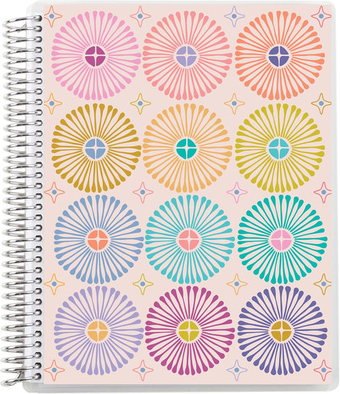 Erin Condren Modern Geometric Coiled Notebook, 7x9 Dot Grid, Platinum Coil by Erin Condren