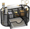 SUPEASY Black Mesh Desk Organizer, 9 Compartments with Drawers for Office Supplies, 8.6 x 4.3 x 4.1 Inch