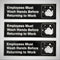 Employees Must Wash Hands Before Returning To Work - 8.75" x 2.5", 3 Pack, Black and White, Self-Adhesive