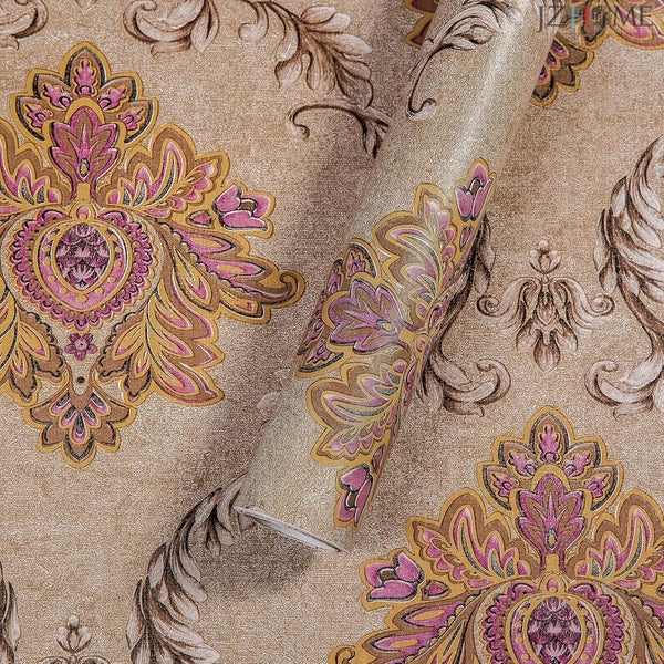 Y9839 Damask Peel and Stick Wallpaper, 17.7" x 9.8ft, Removable Contact Paper for Furniture, Shelf Liner