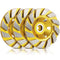 3 Pieces Turbo Row Diamond Grinding Cup Wheel for Concrete, Floors, Walls, Granite, Marble, Yellow