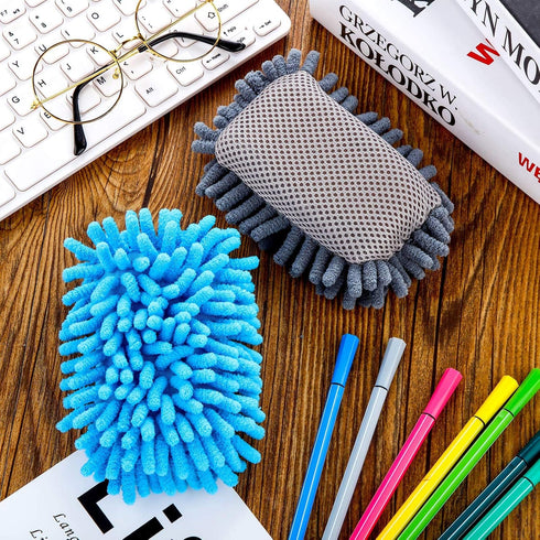 Outus 2 Pieces Microfiber Shag Whiteboard Eraser - Washable Board Eraser for Chalk, Markers, School, Home and Office