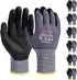Safety Work Gloves Micro-Foam Nitrile Coated, 6 Pairs Seamless Knit Touchscreen Nylon Gloves for Home Improvement