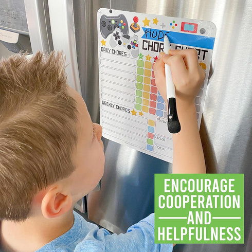Magnetic Chore Chart for Kids - Good Behavior Chart, Dry Erase Daily, Weekly Responsibility List