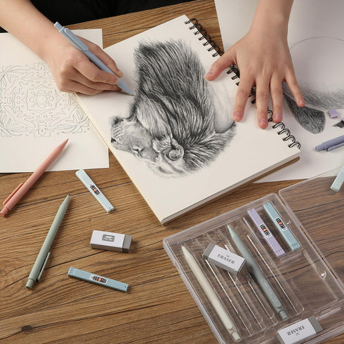 Mr. Pen Pastel Mechanical Pencil Set, 6 Pack, 0.5 & 0.7mm, Aesthetic Cute Pencils with Lead Refills & Erasers