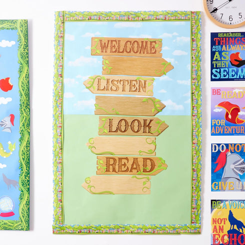 Eureka Once Upon A Dream Imagine Your Own Story Classroom Bulletin Board Set for Teachers, 22 Pieces
