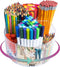 ALL ABOUT ACRYLICS Acrylic Marker Organizer - Multipurpose 360 Rotating Holder for Pencil, Pen, Makeup