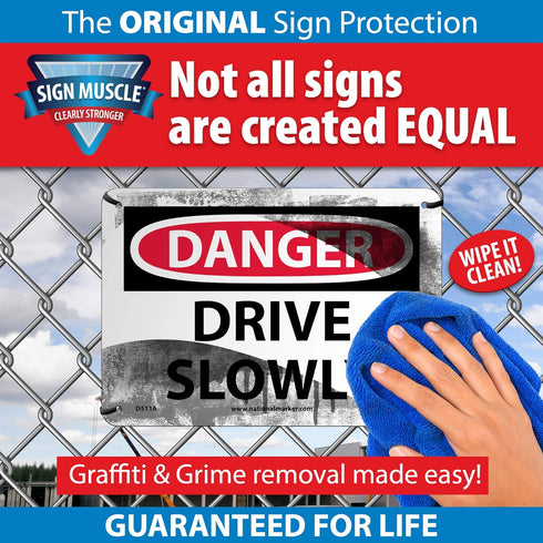 National Marker Hand Washing Stops The Spread of Germs Sign, 14 X 10 Rigid Plastic, Multi-Color