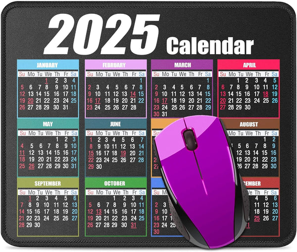 Calendar Mouse Pad with Non-Slip Rubber Base, Premium-Textured Waterproof Mousepads for Office Home