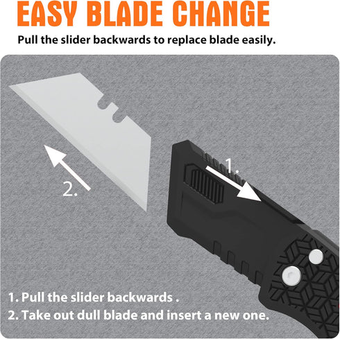 XW Utility Knife Set, Retractable Box Cutter and Folding Utility Knife, Total 20 Blades Included, 4-Pack